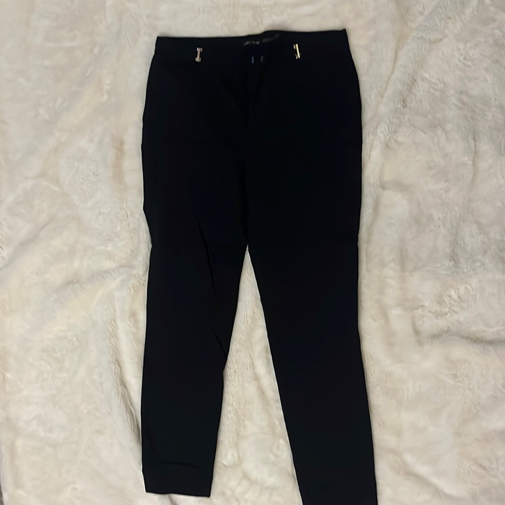 Ivanka trump black dress pant with gold accent
